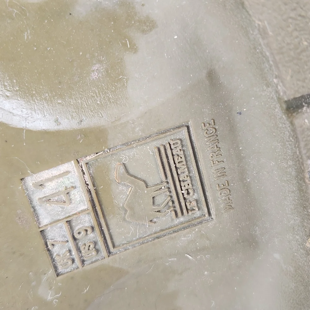 LE CHAMEAU Womens Rain Boot Size 9 EU 41 Khaki Made France Lace Up Garden - Picture 7 of 10